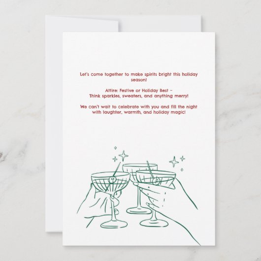 Making Spirits Bright Holiday Cocktail Party Kaart (Achterkant)