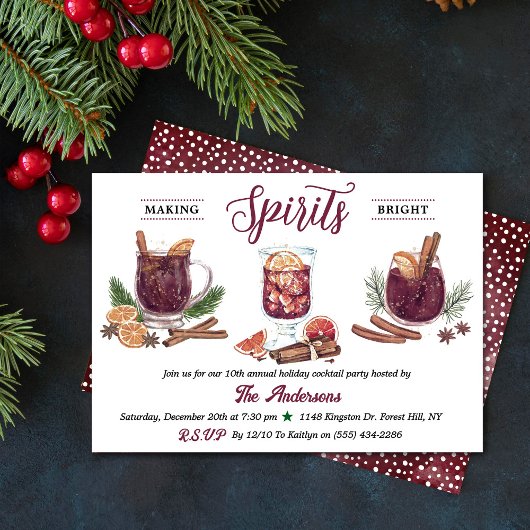 Making Spirits Bright | Holiday Cocktail Party Kaart