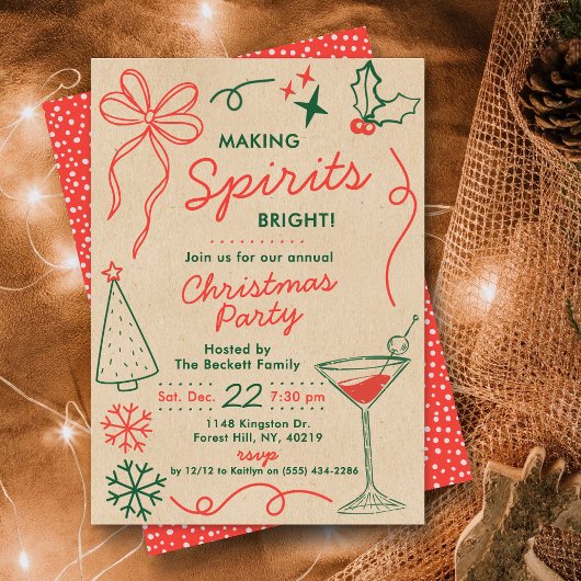 Making Spirits Bright | Holiday Cocktail Party Kaart