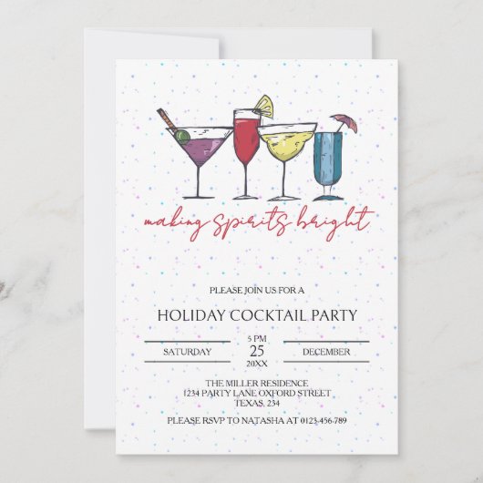 Making Spirits Bright Holiday Cocktail Party Kaart (Voorkant)