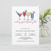 Making Spirits Bright Holiday Cocktail Party Kaart (Staand voorkant)
