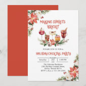 Making Spirits Bright Holiday Cocktail Party Kaart (Voorkant / Achterkant)