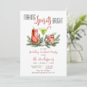 Making Spirits Bright Holiday Cocktail Party Kaart (Staand voorkant)