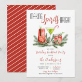 Making Spirits Bright Holiday Cocktail Party Kaart (Voorkant / Achterkant)