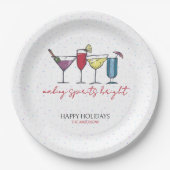 Making Spirits Bright Holiday Cocktail Party Papieren Bordje (Voorkant)