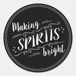 Making Spirits Bright Holiday Envelope Seal Ronde Sticker