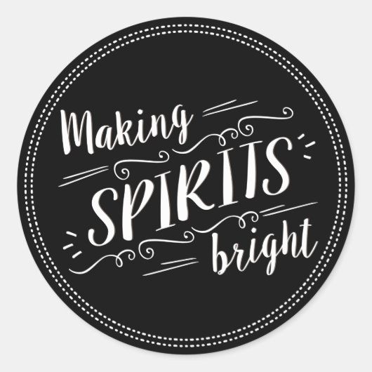 Making Spirits Bright Holiday Envelope Seal Ronde Sticker (Voorkant)