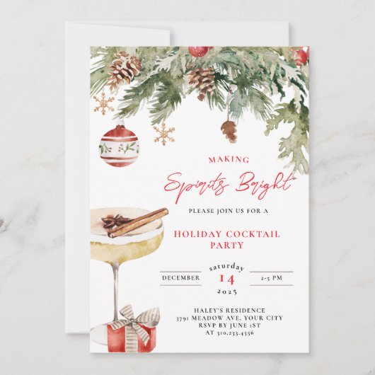 Making Spirits Bright Holiday Party Kaart (Voorkant)