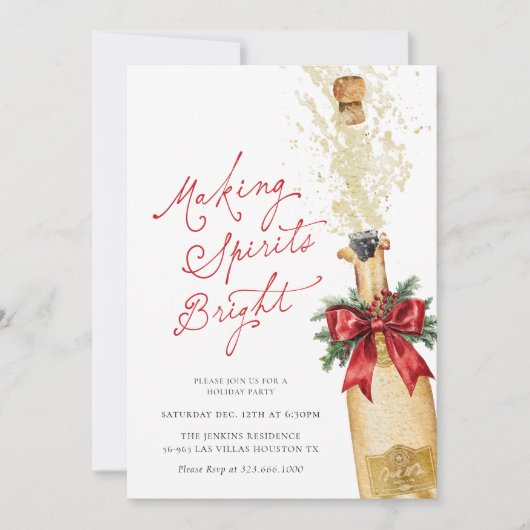 Making Spirits Bright Holiday Party Kaart (Voorkant)