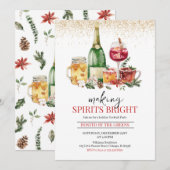 Making Spirits Bright Holiday Party Kaart (Voorkant / Achterkant)