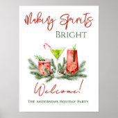 Making Spirits Bright Holiday Party Welcome Poster (Voorkant)