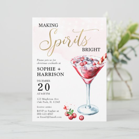 Making Spirits Bright kerstcocktail Party IV Kaart (Staand voorkant)