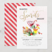 Making Spirits Bright kerstcocktail Party Kaart (Voorkant / Achterkant)