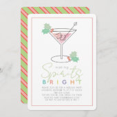 Making Spirits Bright kerstcocktail Party Kaart (Voorkant / Achterkant)