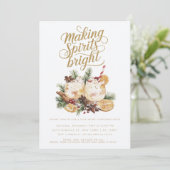 Making Spirits Bright kerstcocktail Party Kaart (Staand voorkant)