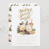 Making Spirits Bright kerstcocktail Party Kaart (Voorkant / Achterkant)