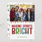 Making Spirits Bright Kerstfeestdag Foto Feestdagenkaart (Voorkant / Achterkant)