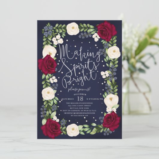 Making Spirits Bright Kerstfeestdag Kaart (Staand voorkant)