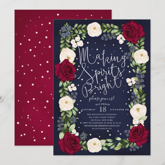 Making Spirits Bright Kerstfeestdag Kaart (Voorkant / Achterkant)