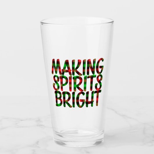 Making Spirits Bright Kerstfeestdag — Kreukbeer Glas (Voorkant)