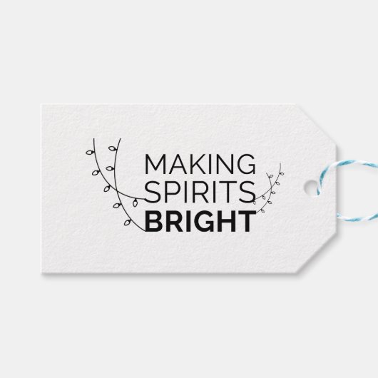 Making Spirits Bright - Moderne vakantietypografie Cadeaulabel (Voorkant (Horizontaal))