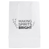 Making Spirits Bright - Moderne vakantietypografie Medium Cadeauzakje (Achterkant)