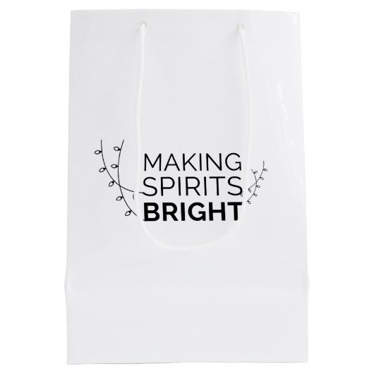Making Spirits Bright - Moderne vakantietypografie Medium Cadeauzakje (Achterkant)
