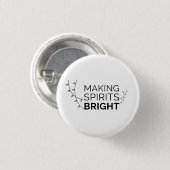 Making Spirits Bright - Moderne vakantietypografie Ronde Button 3,2 Cm (Voorkant /achterkant)