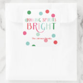 Making Spirits Bright Multi gekleurde stip vakanti Vierkante Sticker (Tas)