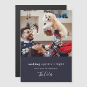 Making Spirits Bright Navy Blue Xmas Magnetische K (Voorkant / Achterkant)