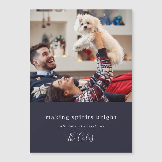 Making Spirits Bright Navy Blue Xmas Magnetische K (Voorkant)