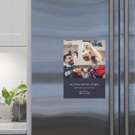 Making Spirits Bright Navy Blue Xmas Magnetische K