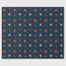 Making Spirits Bright Navy Kerstcadeaupapier 