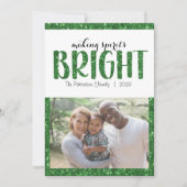 Making Spirits Bright Photo Groene Kerst Kaart (Voorkant)