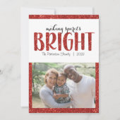 Making Spirits Bright Red Kerstvlakke Kaart (Voorkant)