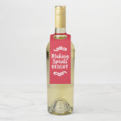Making Spirits Bright Rode Kerstwijn Flessenhanger (Op fles)