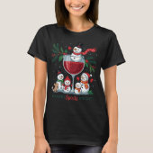 Making Spirits Bright Snowman Wine Print | Cute  T-shirt (Voorkant)