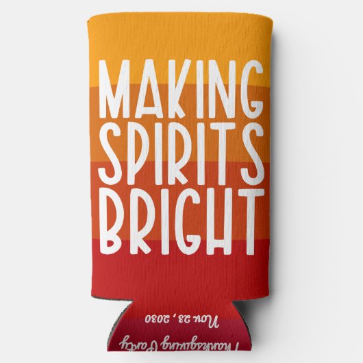 Making Spirits Bright Thanksgiving Party Seltzer Blikjeskoeler (Achterkant)