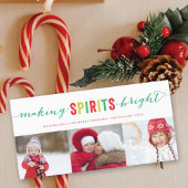 Making Spirits Bright Typografie kerstfoto Feestdagenkaart
