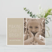 Making Spirits Bright - Vakantiedag Foto Greeting Feestdagenkaart (Staand voorkant)