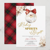 Making Spirits Bright Winter Bauble Cocktail Party Kaart (Voorkant / Achterkant)