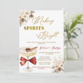 Making Spirits Bright Winter Floral Cocktail Party Kaart (Staand voorkant)