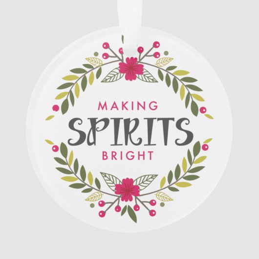 Making Spirits Bright Wreated Kerstannament Ornament (achterkant)