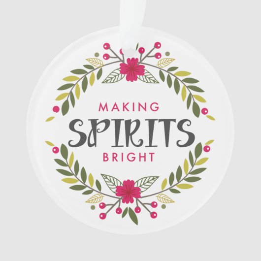 Making Spirits Bright Wreated Kerstannament Ornament (voorkant)