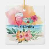 Making Spirits Heldere Tropische Kerstcocktails Keramisch Ornament (Achterkant)