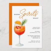 Making Sprits Bright Modern Christmas Party Kaart (Voorkant / Achterkant)