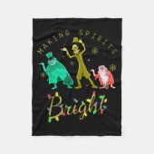 Making Srits Bright Christmas Retro Groovy Christm Fleece Deken (Voorkant)