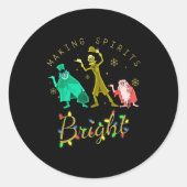 Making Srits Bright Christmas Retro Groovy Christm Ronde Sticker (Voorkant)