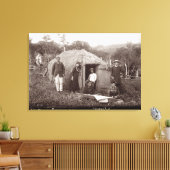 Making Tappa, een moederstof, c.1875 (sepia foto) Canvas Afdruk (Insitu (Woonkamer))