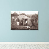 Making Tappa, een moederstof, c.1875 (sepia foto) Canvas Afdruk (Insitu (Houten vloer))